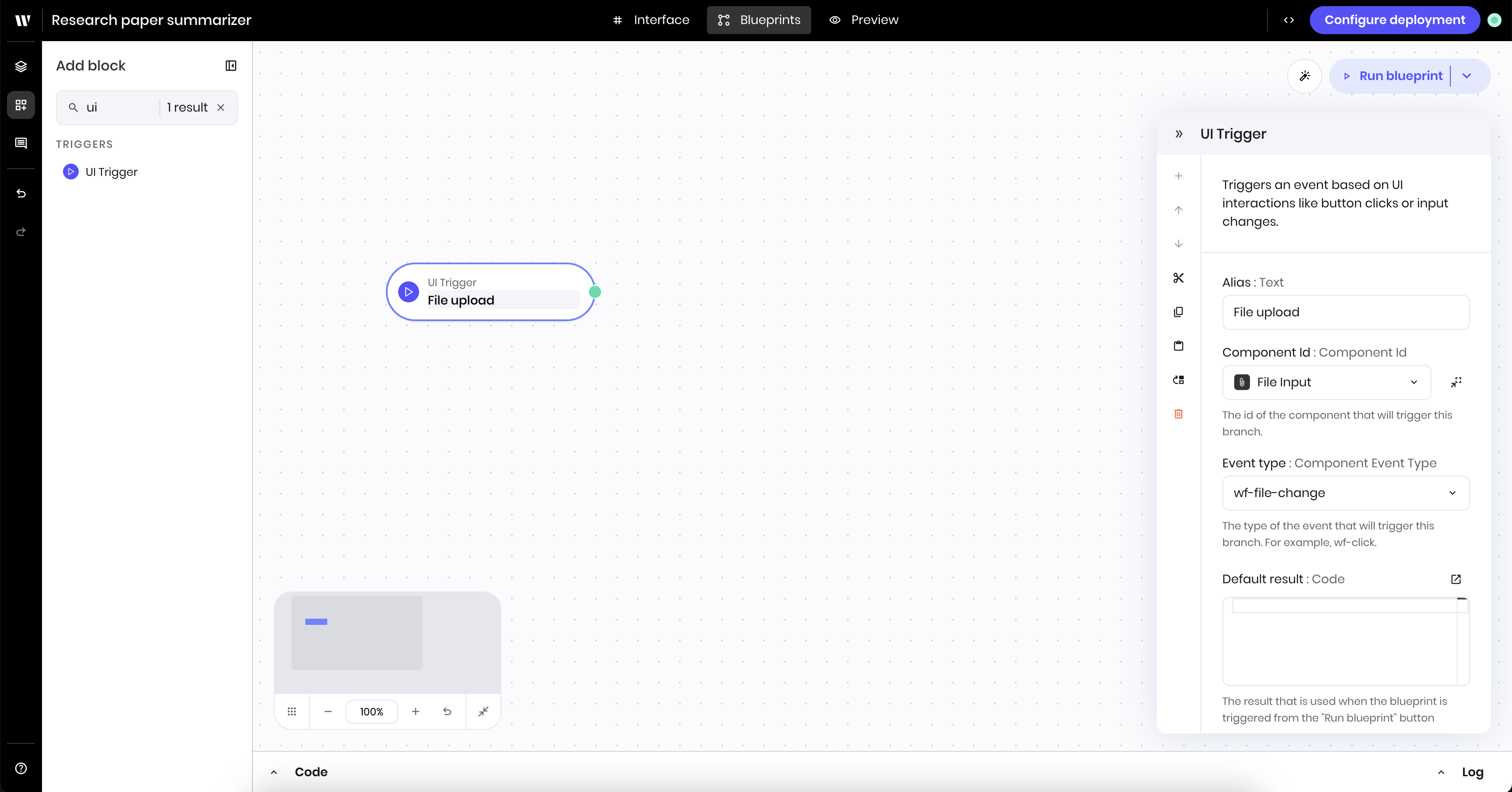File input trigger