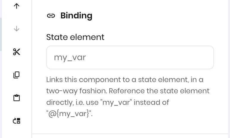 Set state in a UI input element