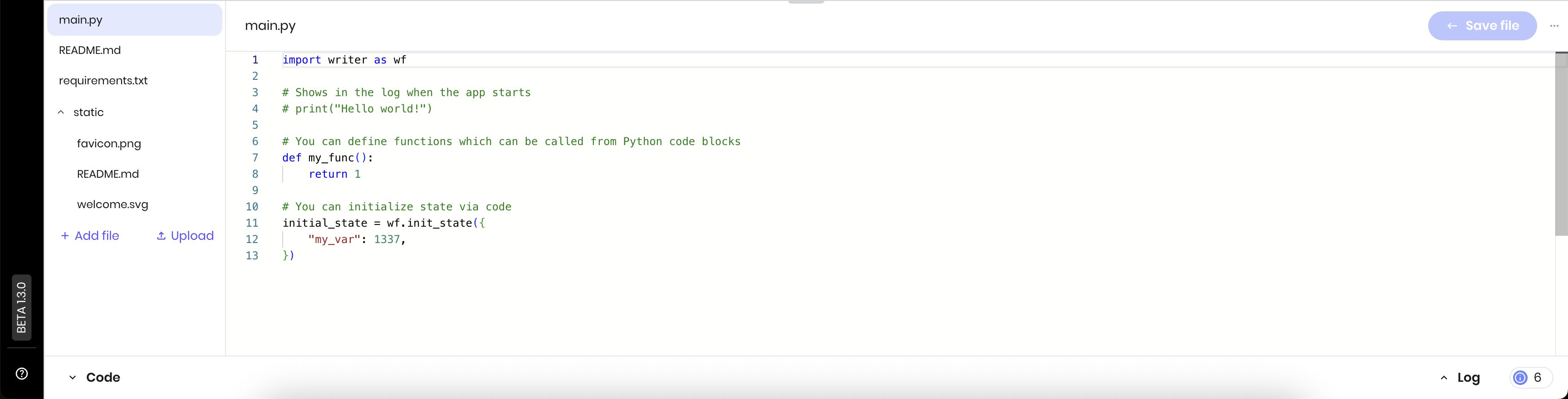 Code editor