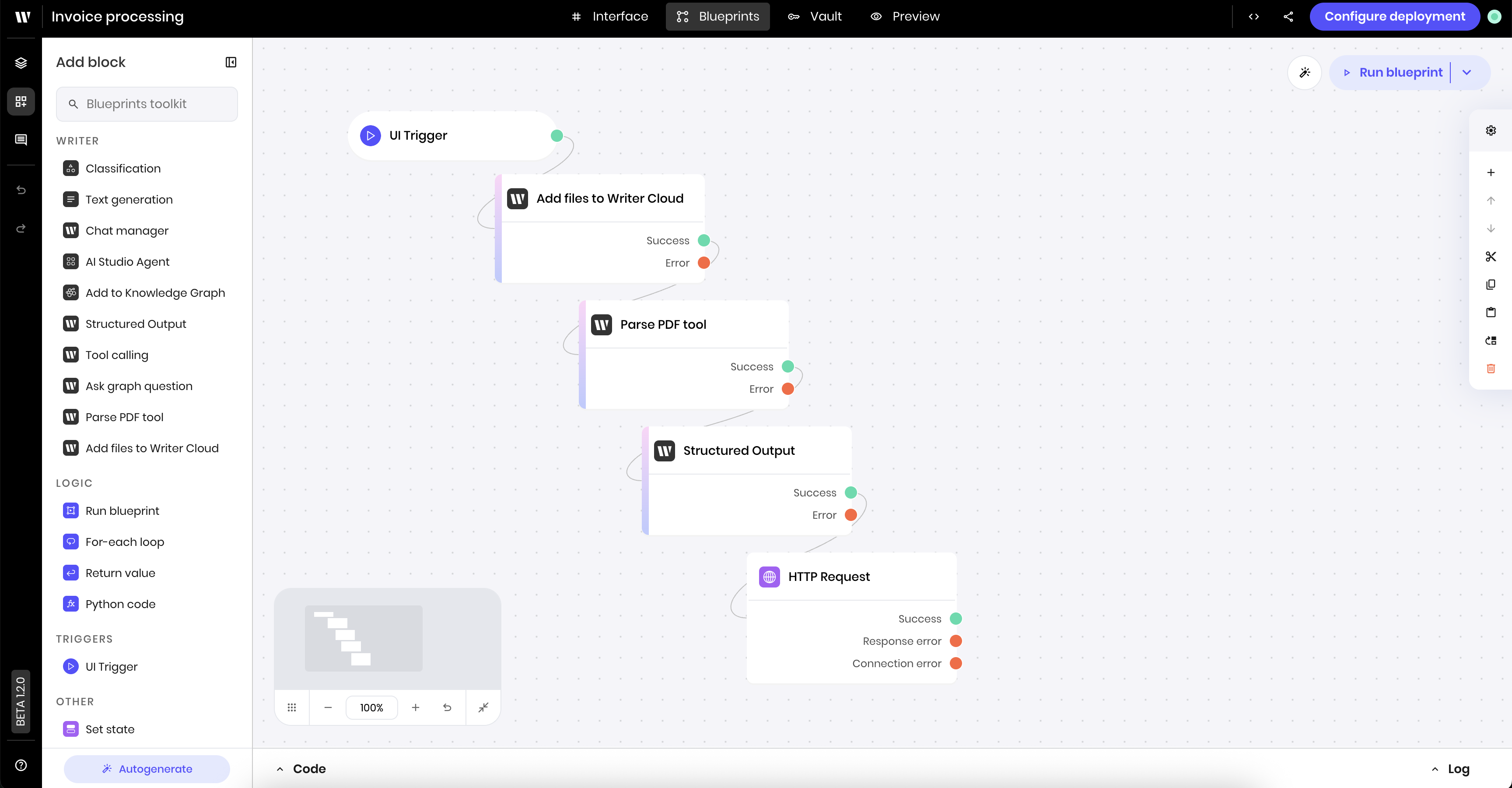 Invoice processing blueprint