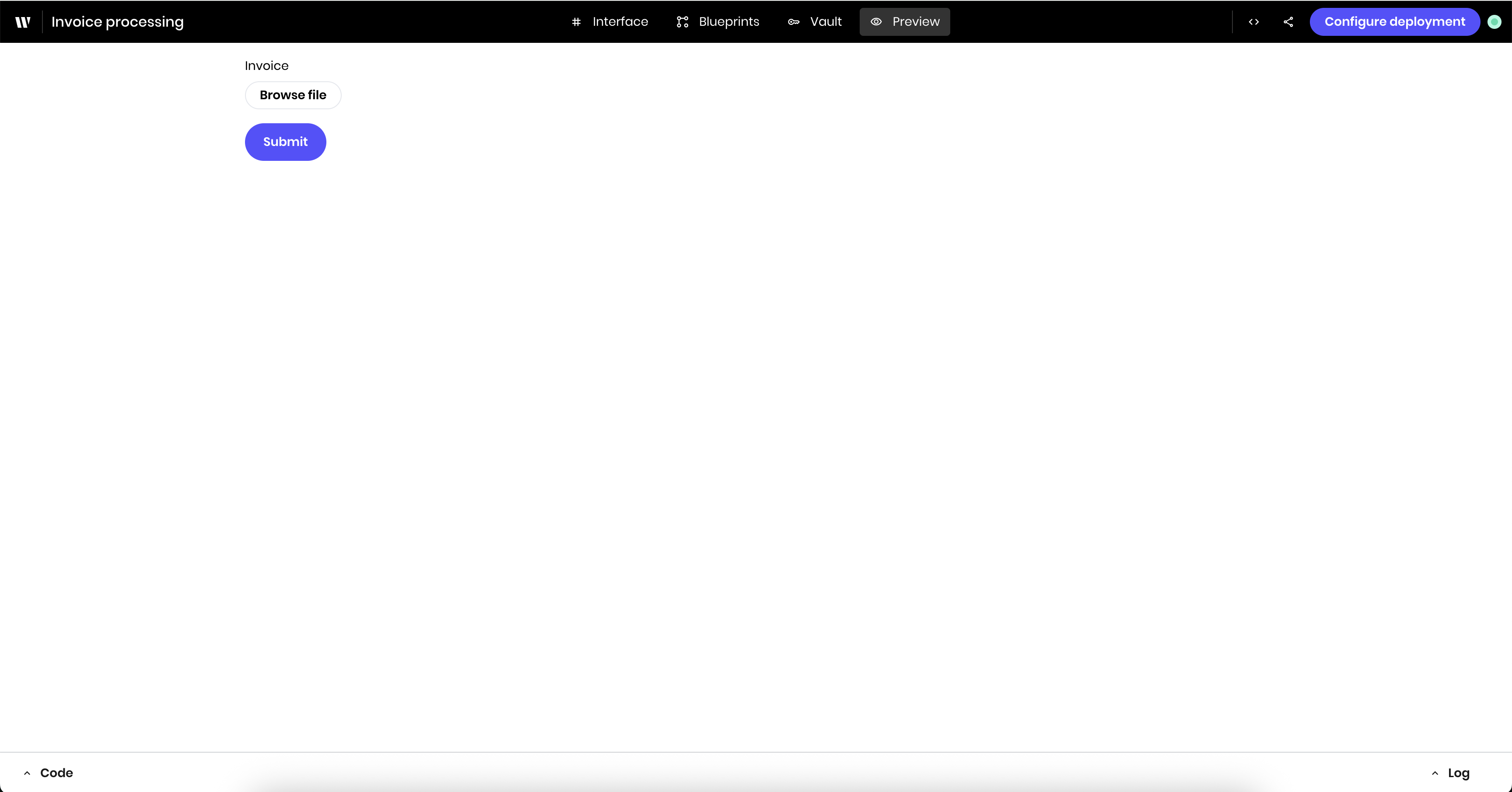 Invoice processing interface
