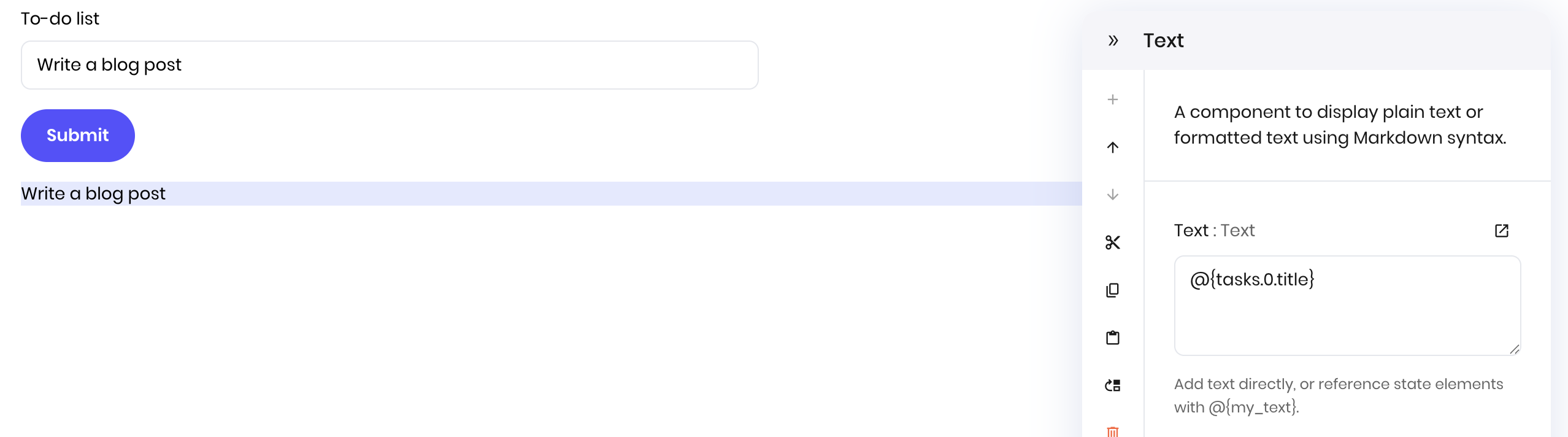 Accessing nested state variables in a UI element