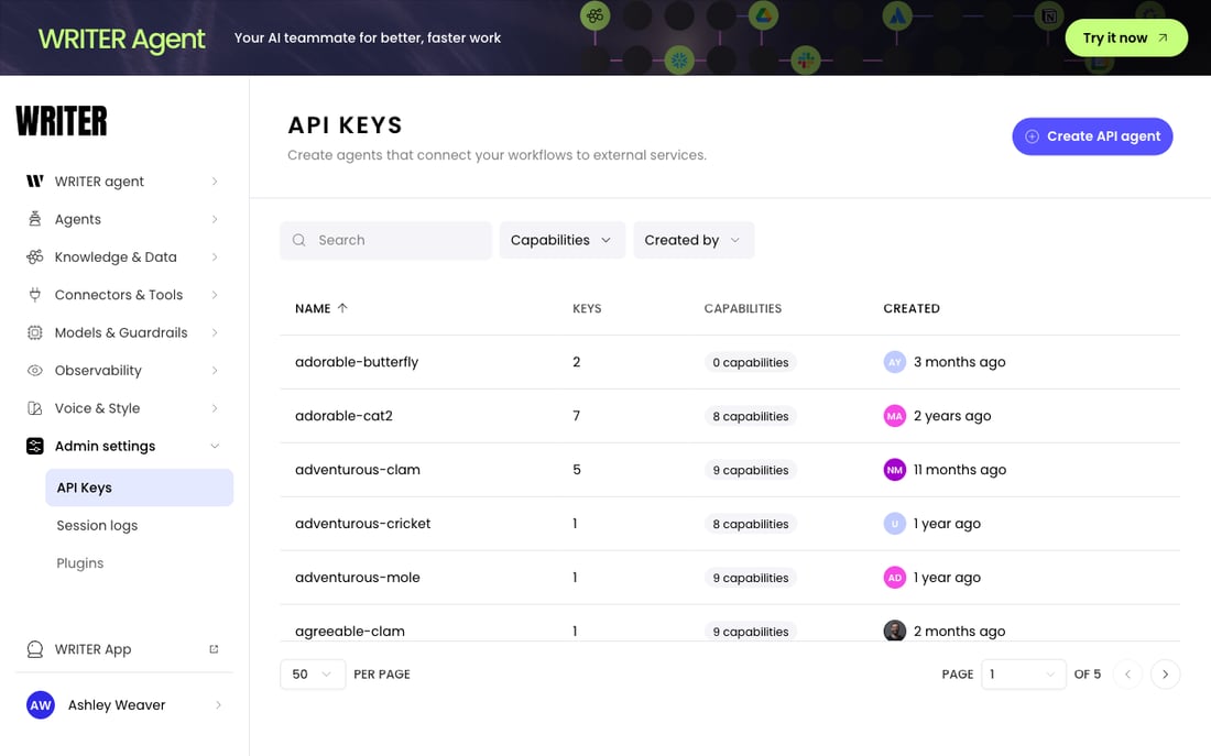 Api Pick Quickstart - Writer AI Studio