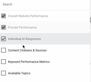 Select one or more data sources