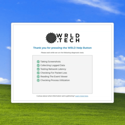 WRLD Help Button running diagnostic tests