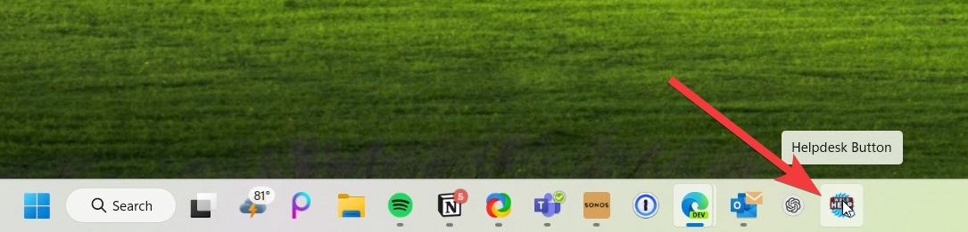 WRLD Help Button in the Windows taskbar