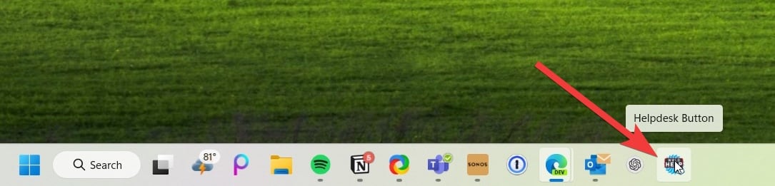WRLD Help Button in the Windows taskbar