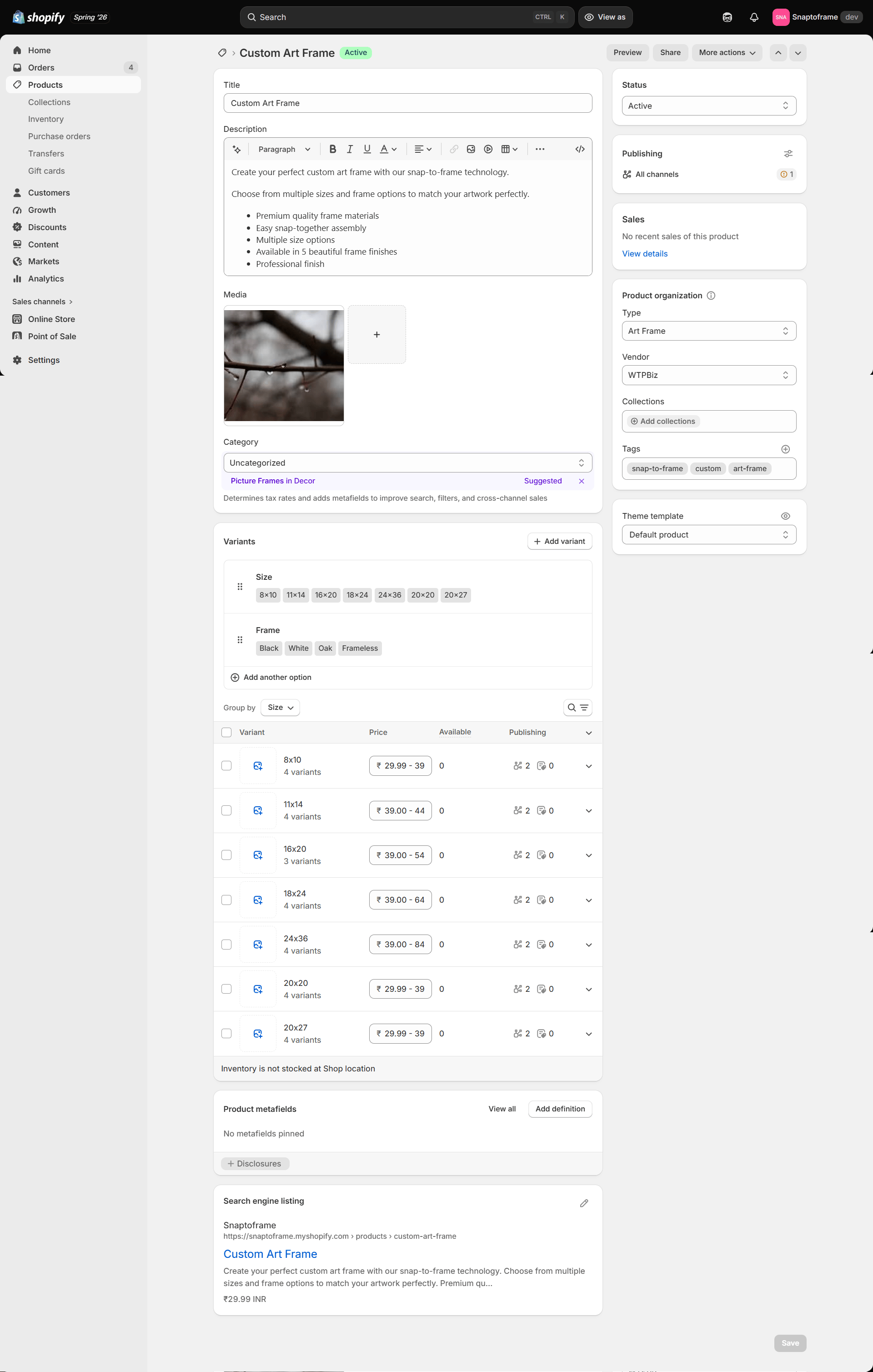 Sizes Overview