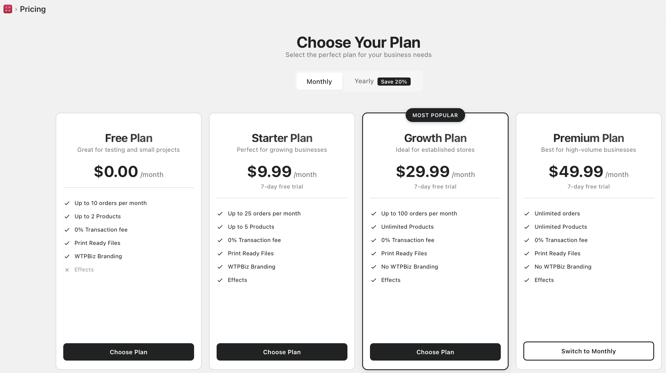 Pricing Plans
