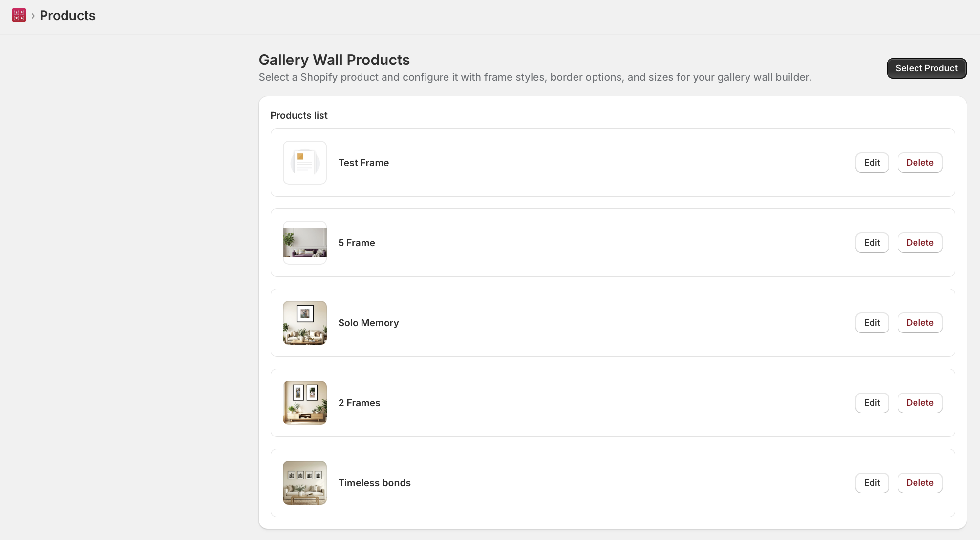 Gallery Wall Products