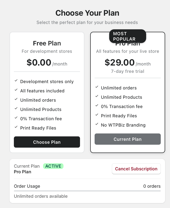 Pricing Plans