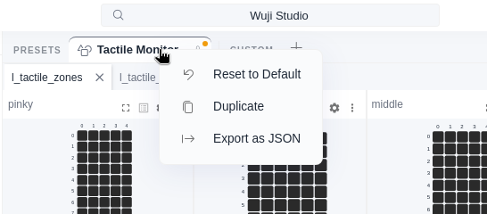 Reset to Default menu