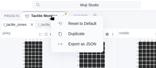 Reset to Default 菜单