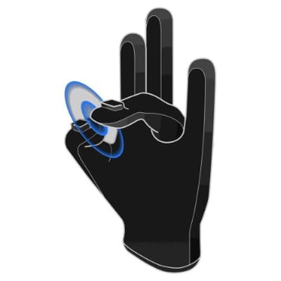 Thumb and ring fingertips touching