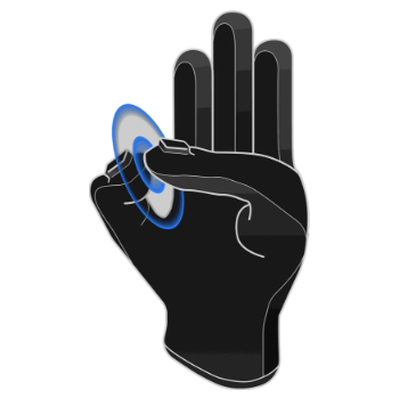 Thumb and pinky fingertips touching
