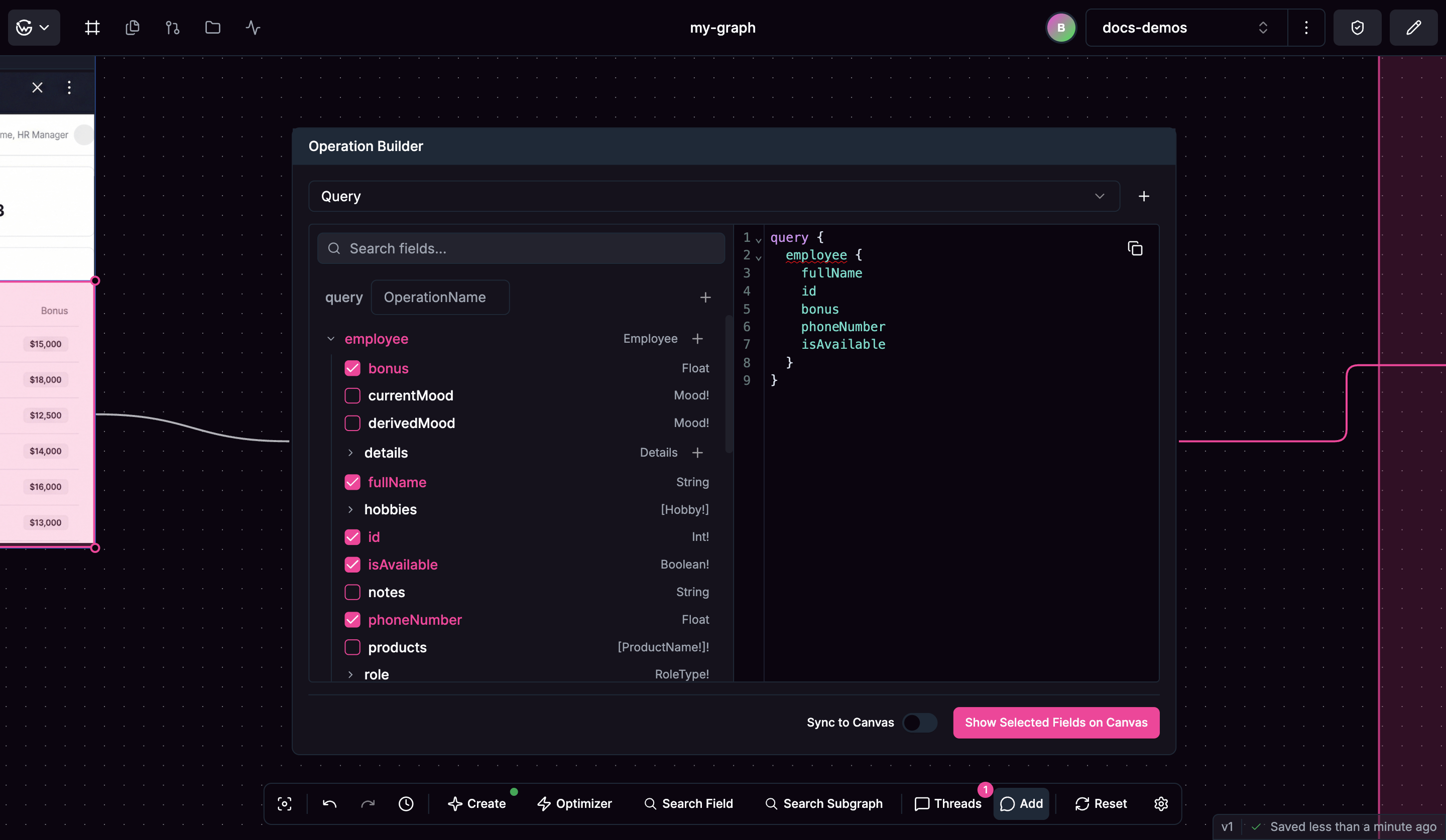 Operation Builder node interface