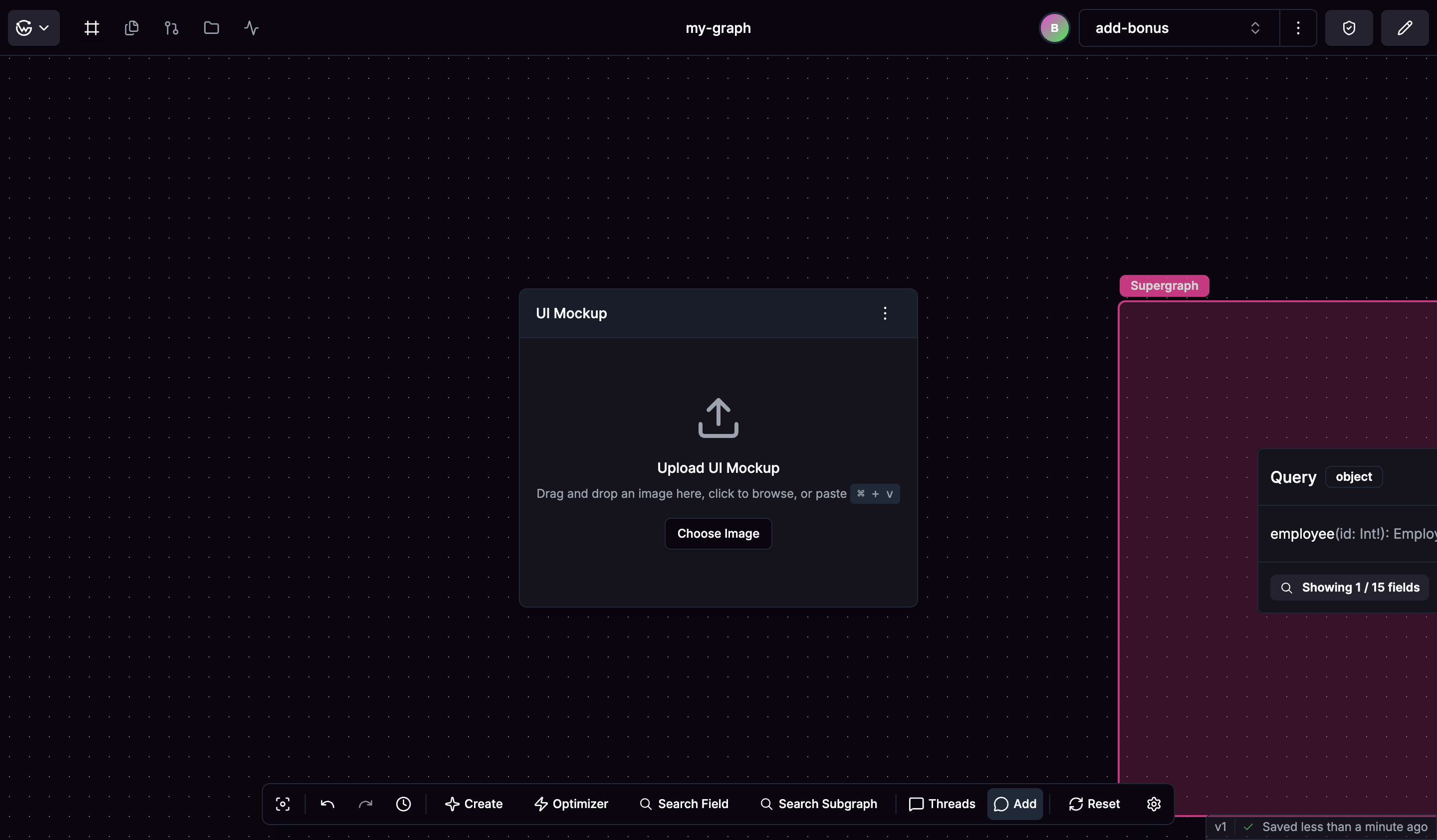 Empty UI Mock node ready for image upload