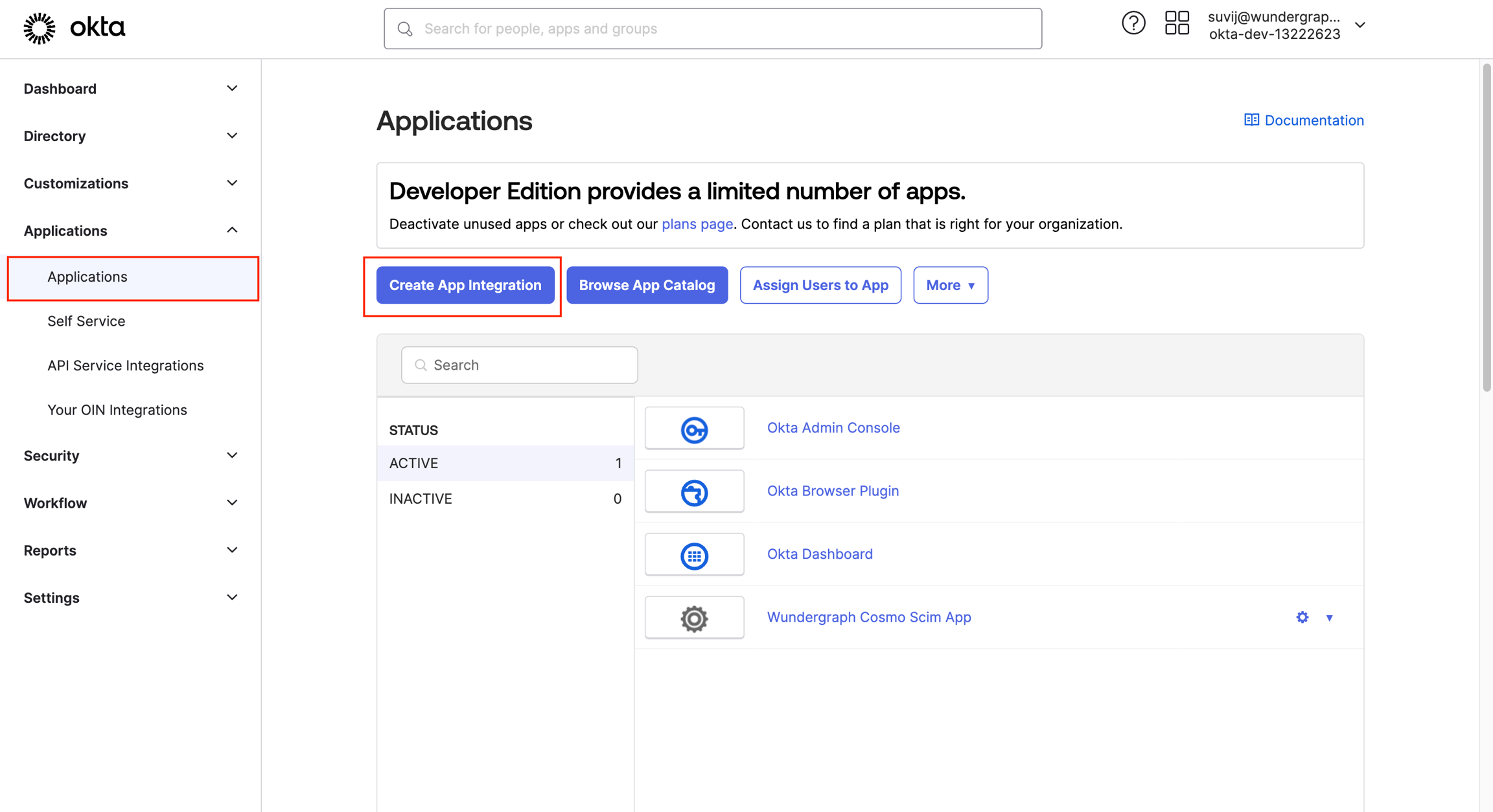 Okta sign-on configuration