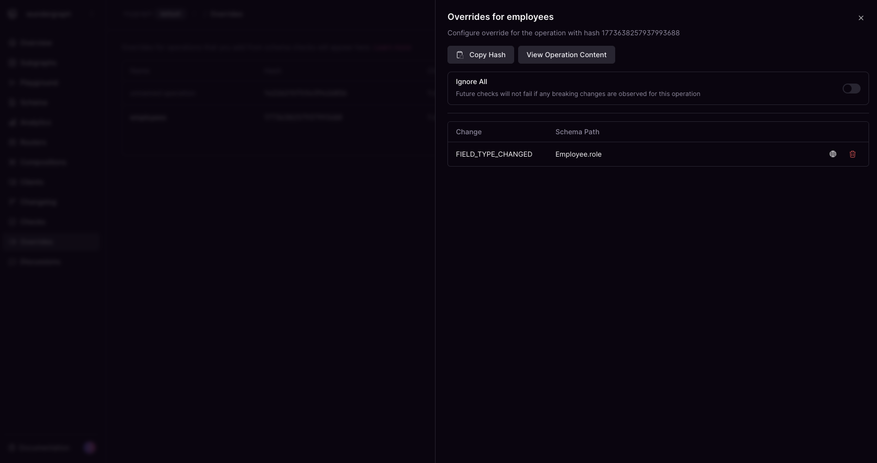Employee override configuration Override configuration for employees with hash copy and view options in Cosmo Docs