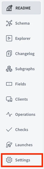 Settings option in operations section Cosmo Docs user interface showing settings option in operations section