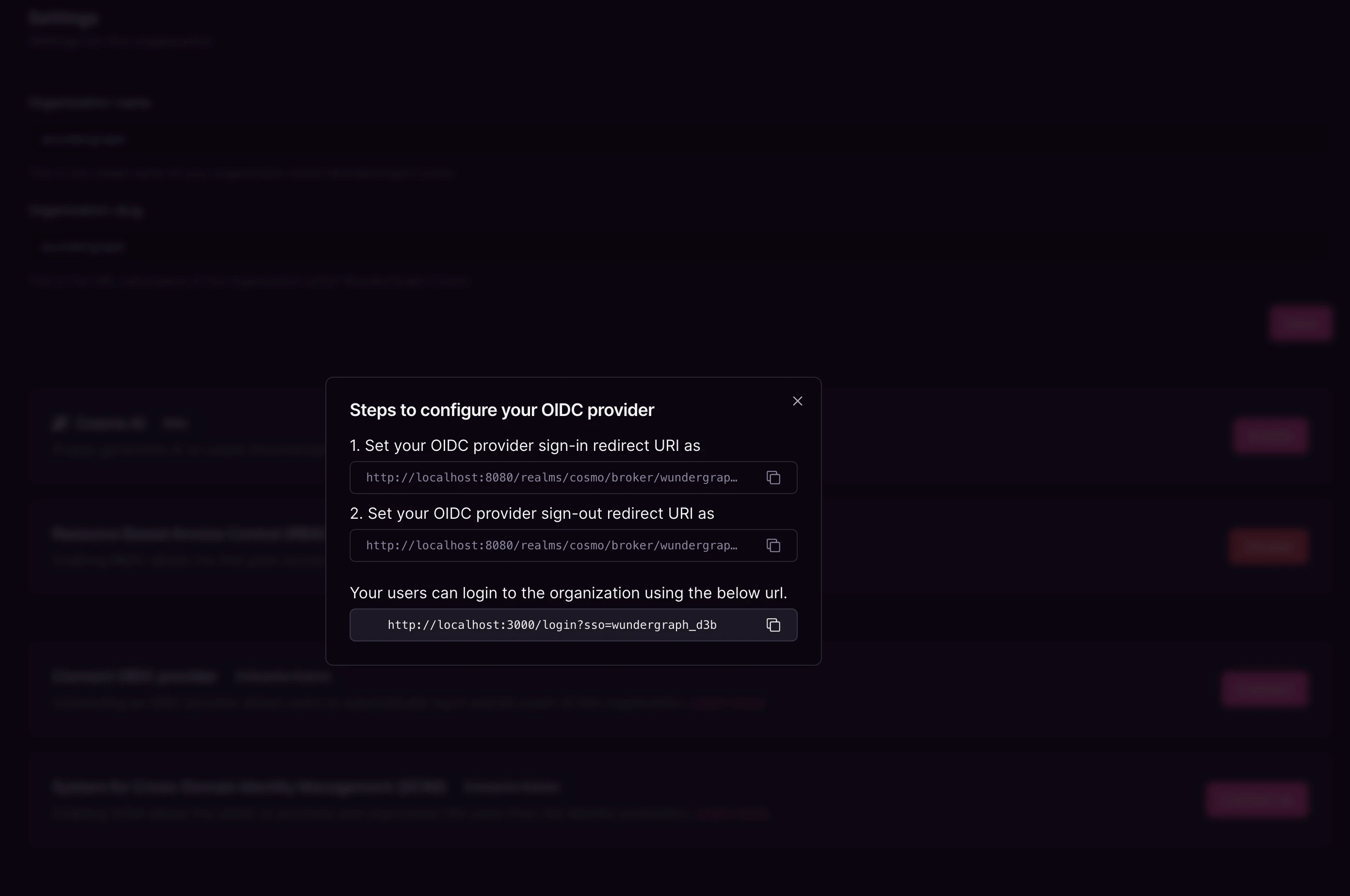 OIDC provider configuration steps Steps to configure OIDC provider with sign-in and sign-out redirect URLs