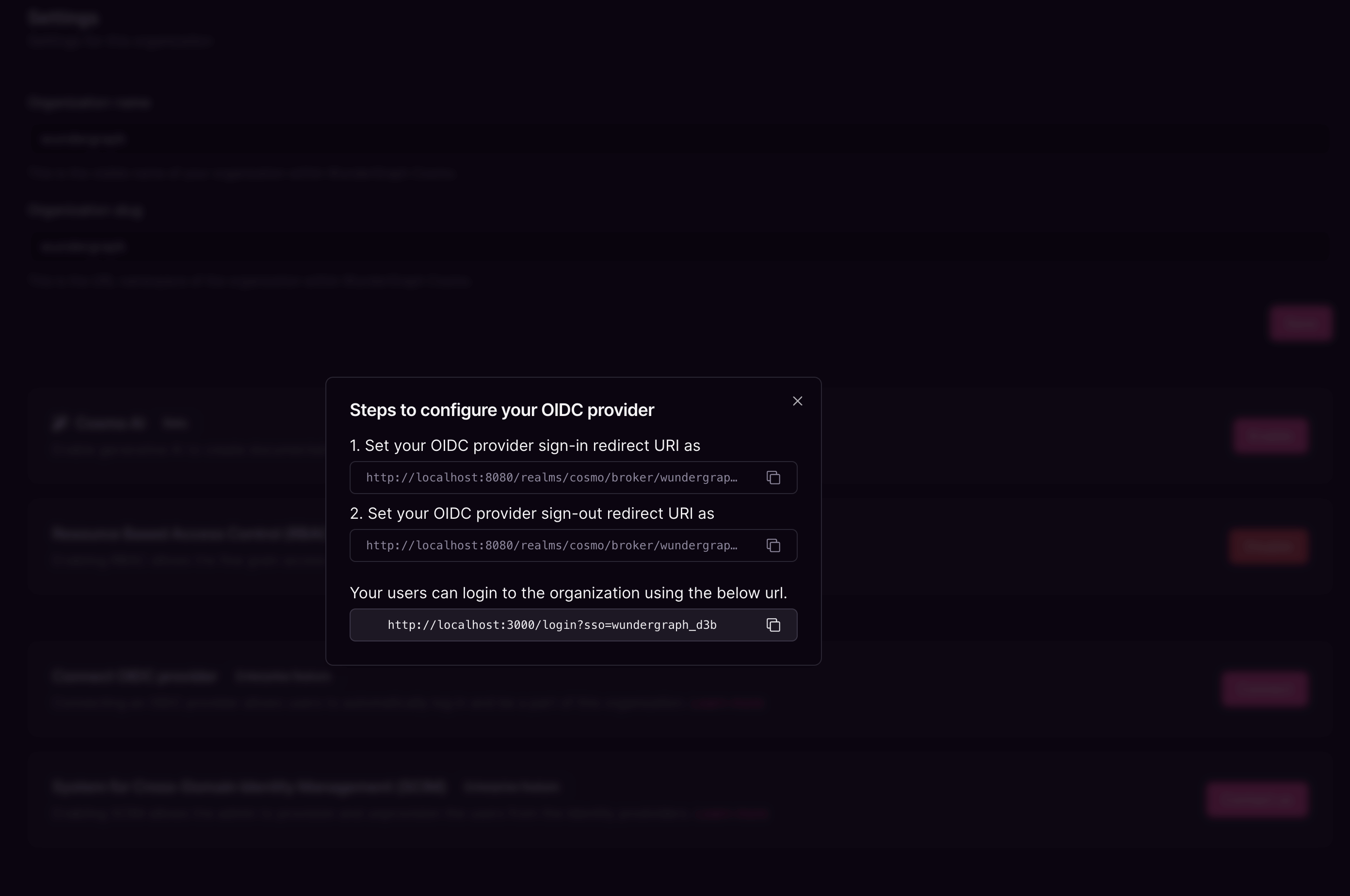 OIDC provider configuration steps Steps to configure OIDC provider with sign-in and sign-out redirect URLs