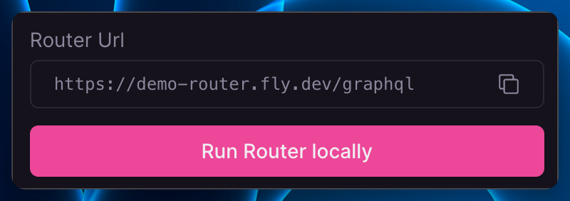 Cosmo Studio Run Router Locally button on the graph overview