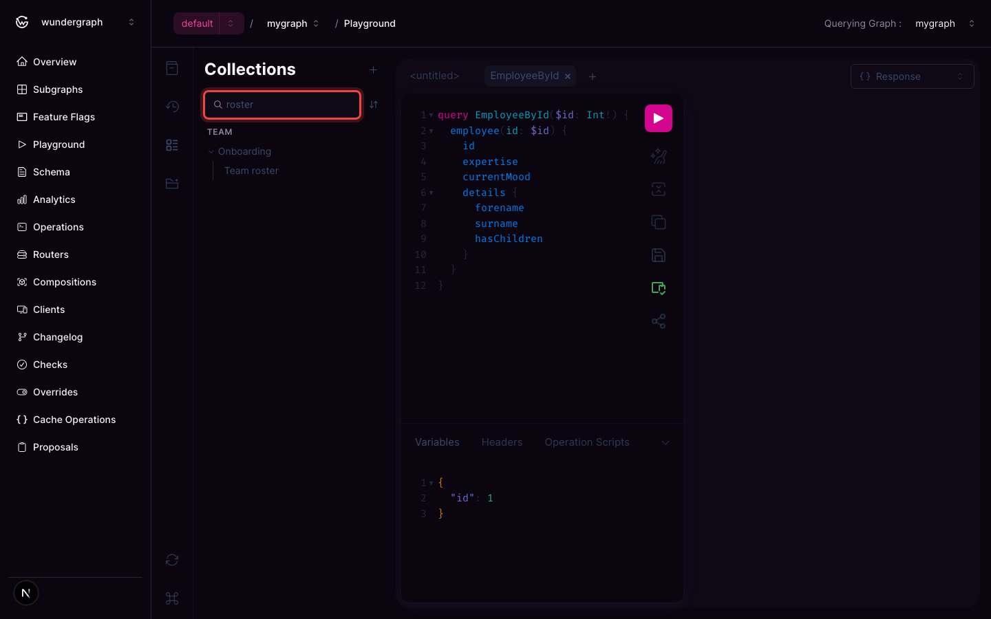 Collections panel filtered by a search term, with the highlighted search box