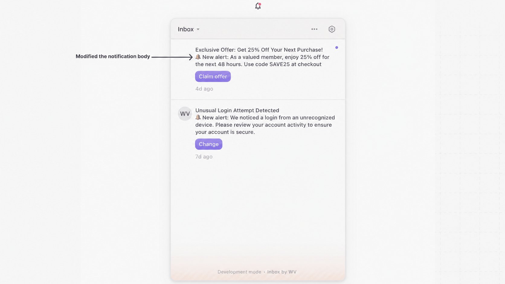 Customize notification body