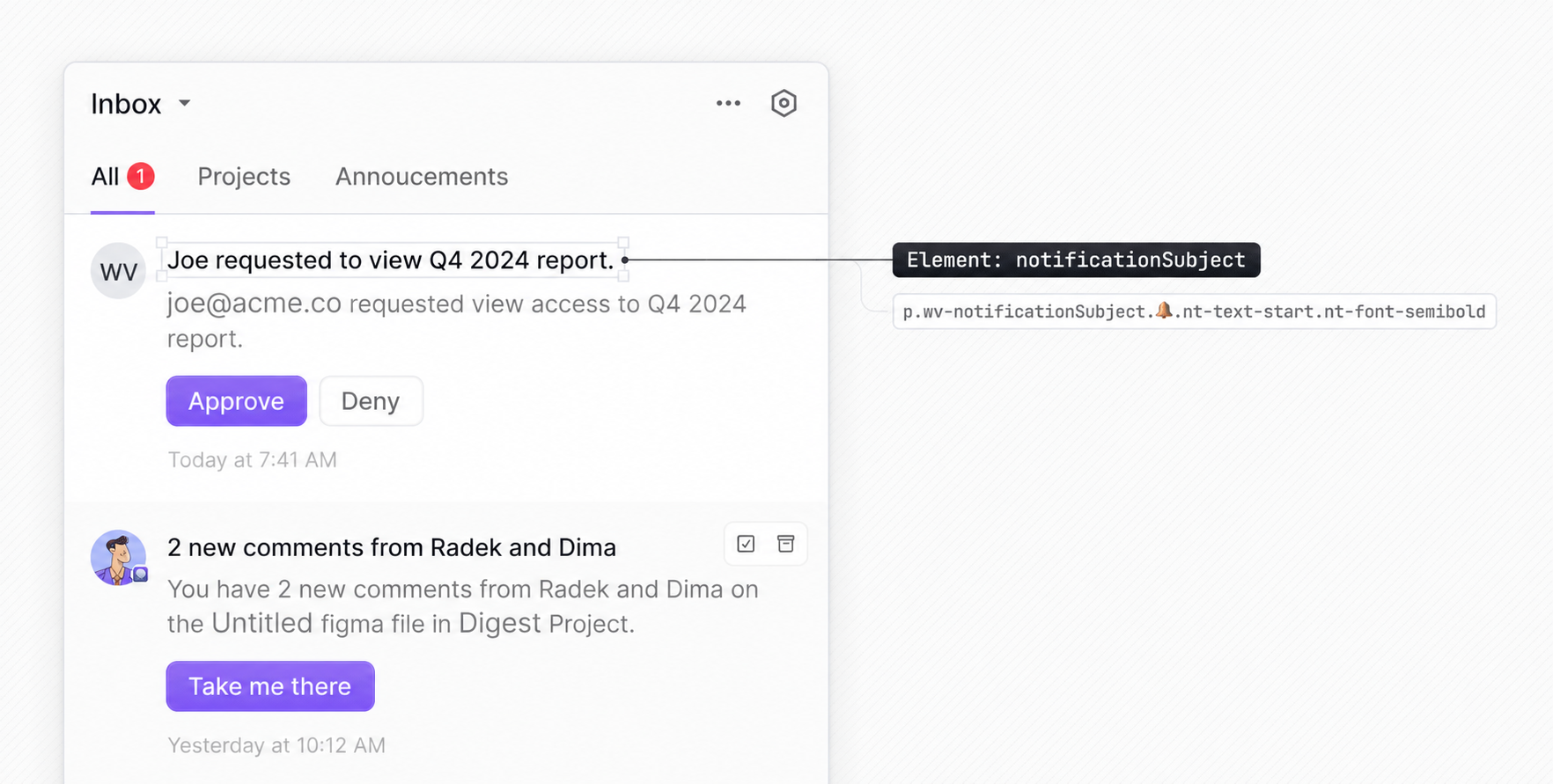 Finding element selectors