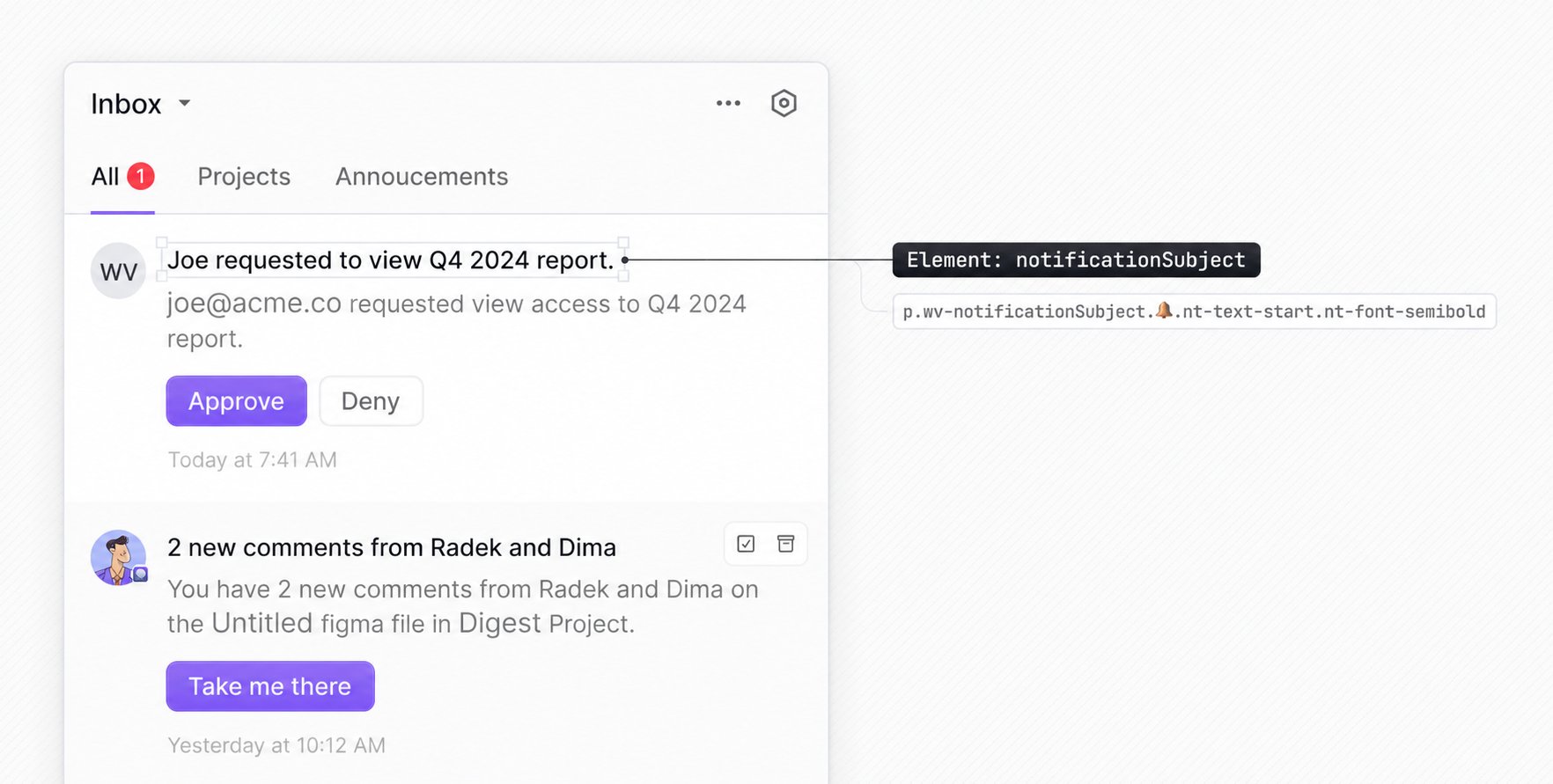 Finding element selectors