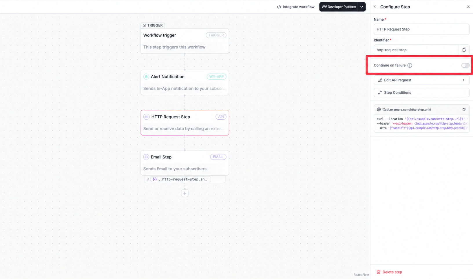 Continuing or stopping workflow execution