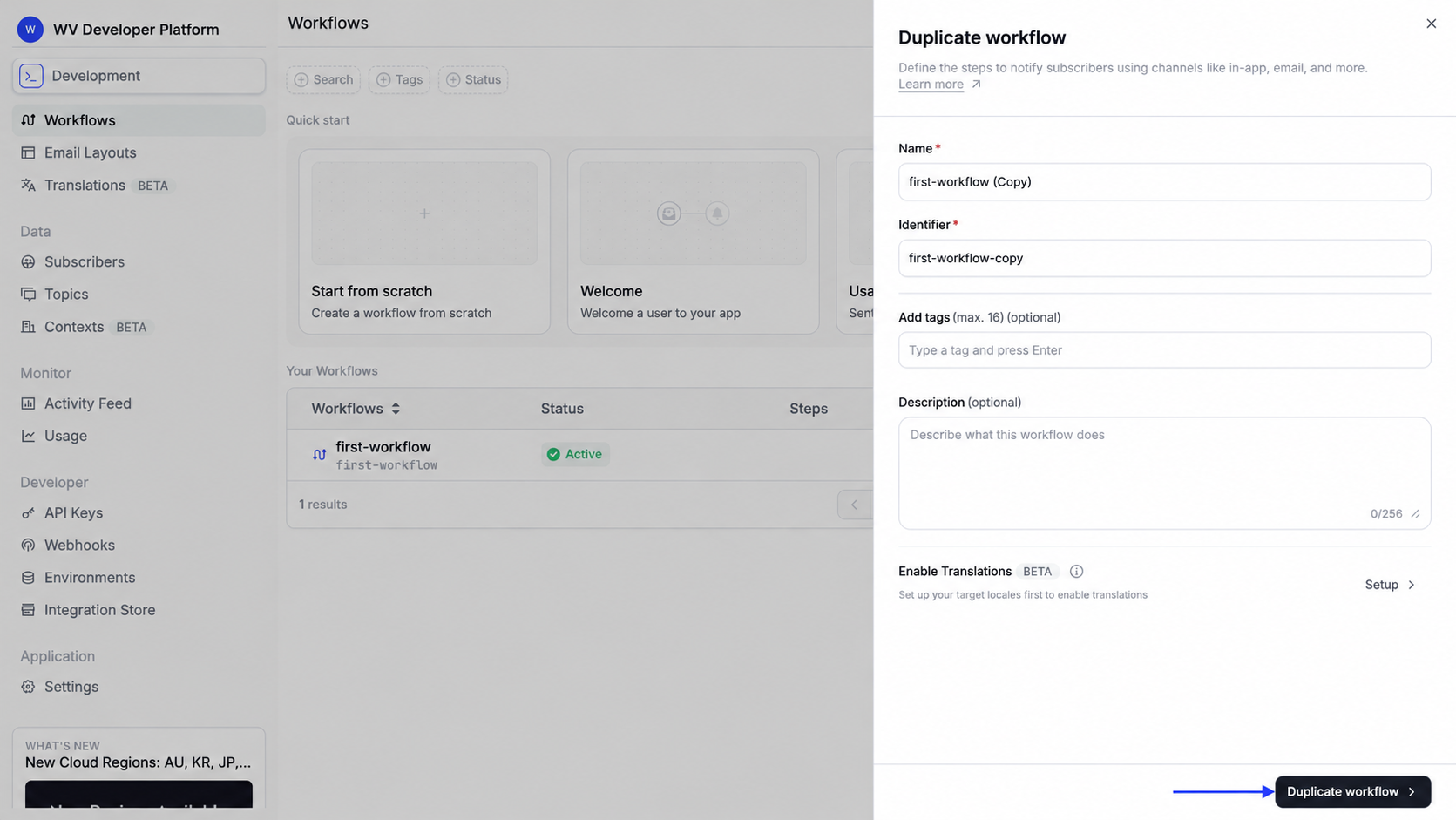 Duplicate workflow