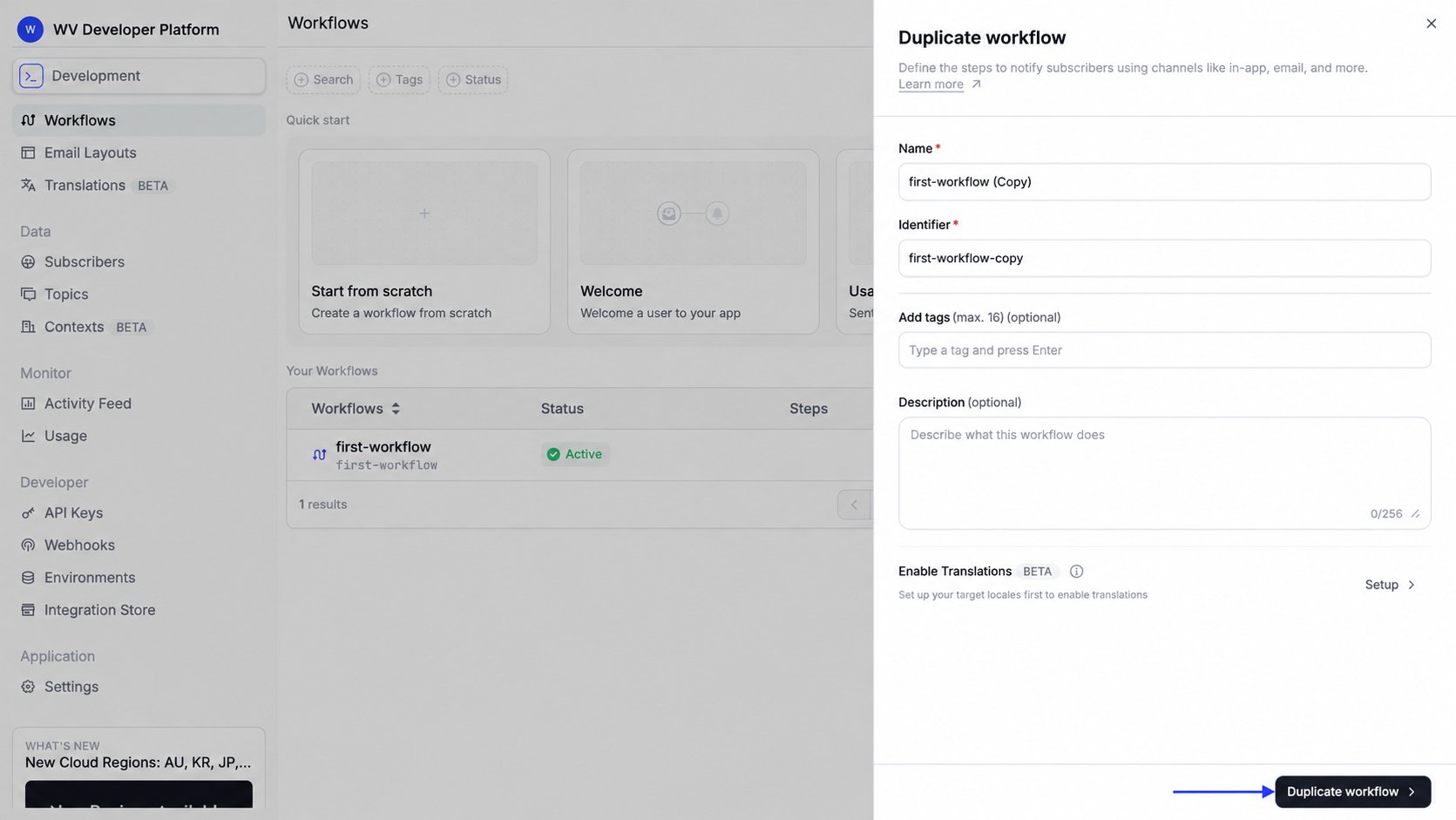Duplicate workflow