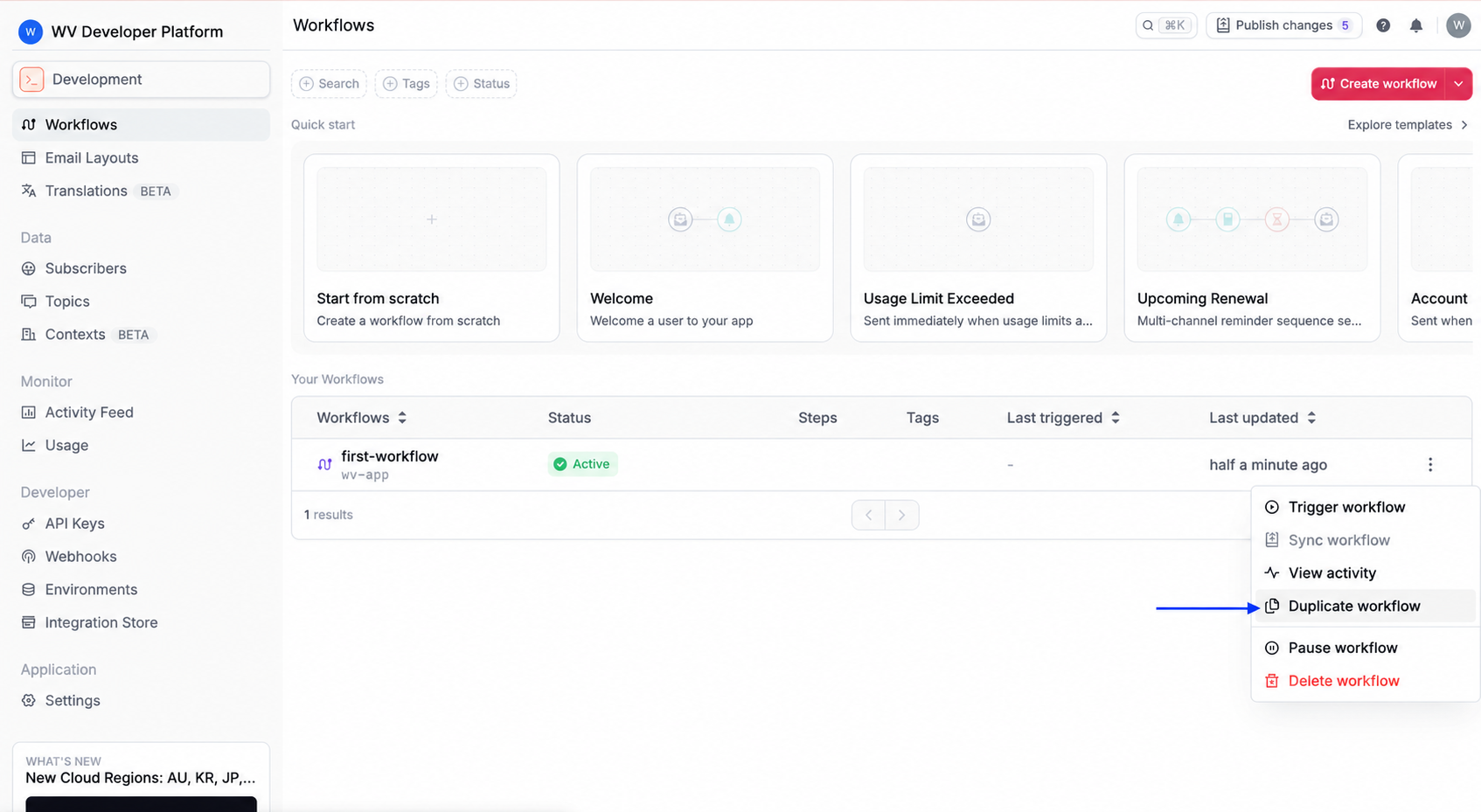 Duplicate a workflow