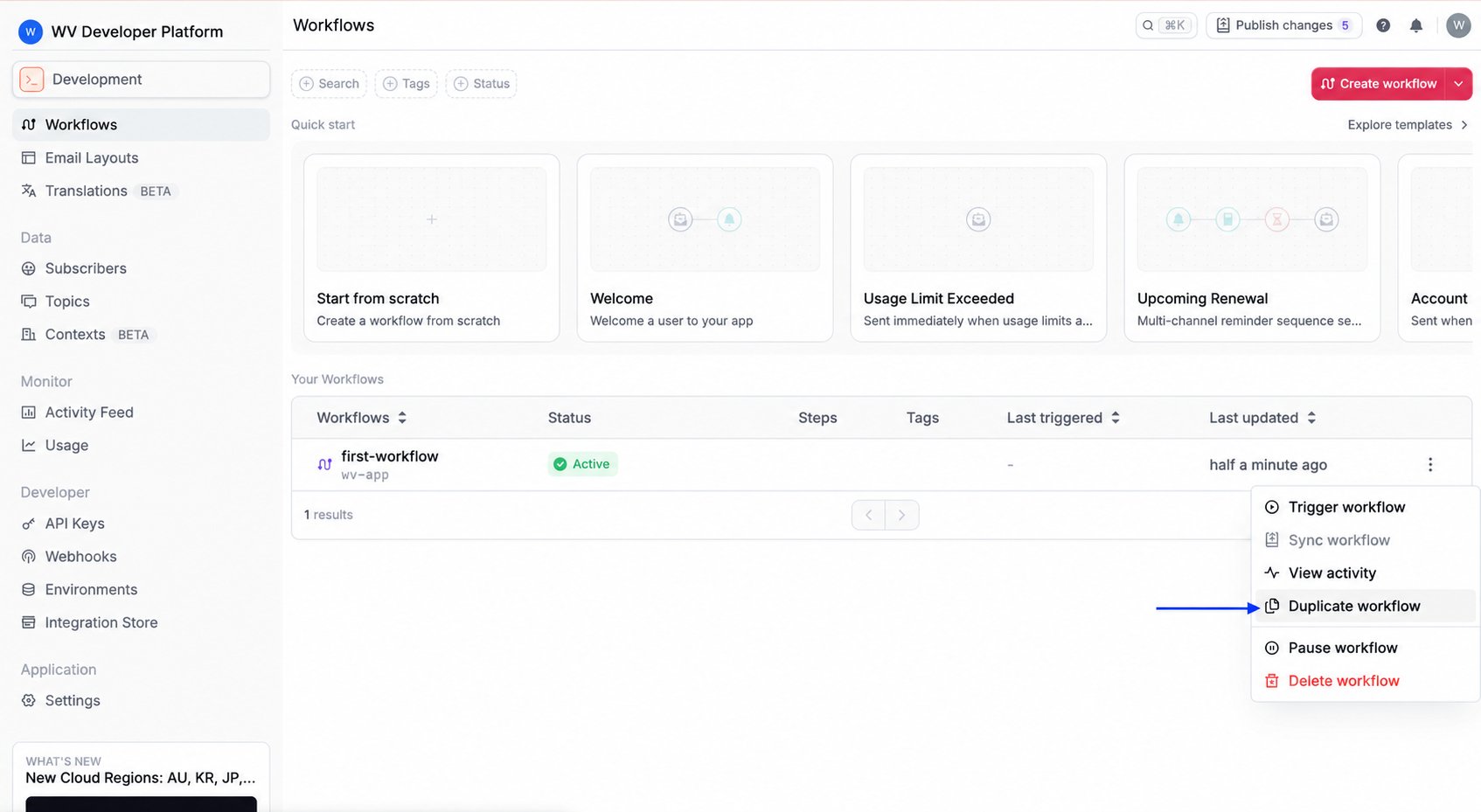 Duplicate a workflow