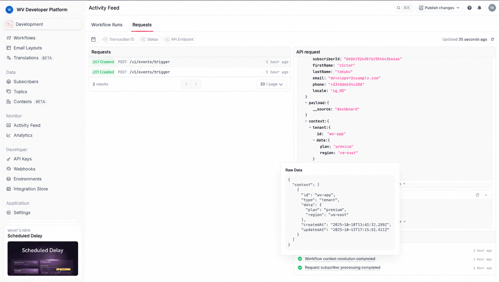 Verifying the resolved context