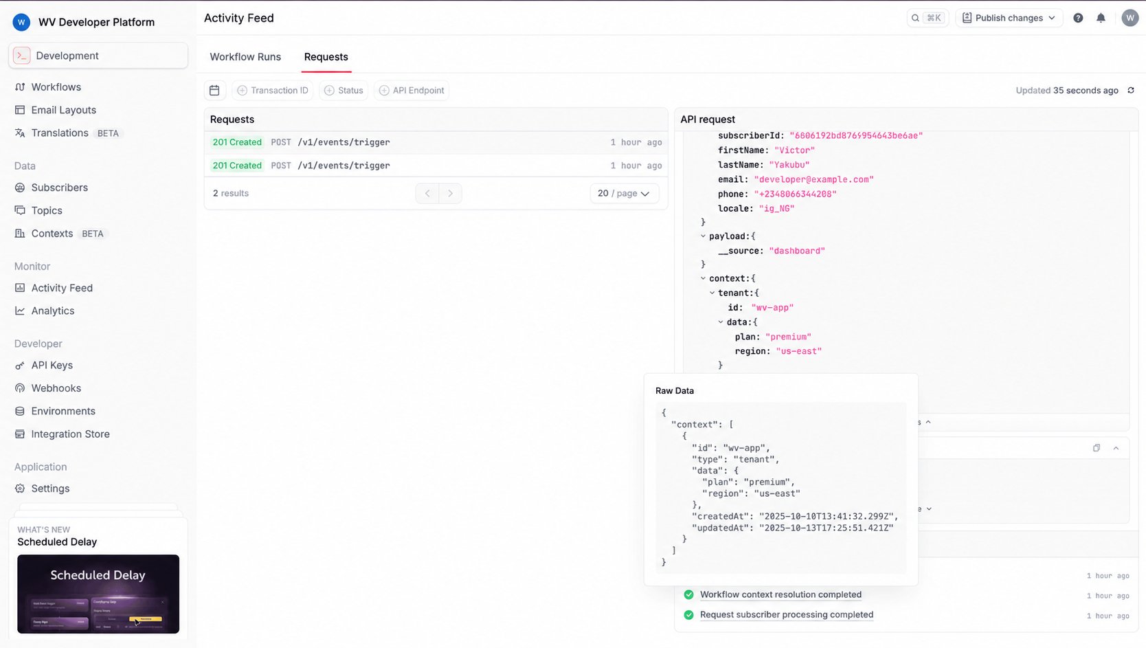 Verifying the resolved context
