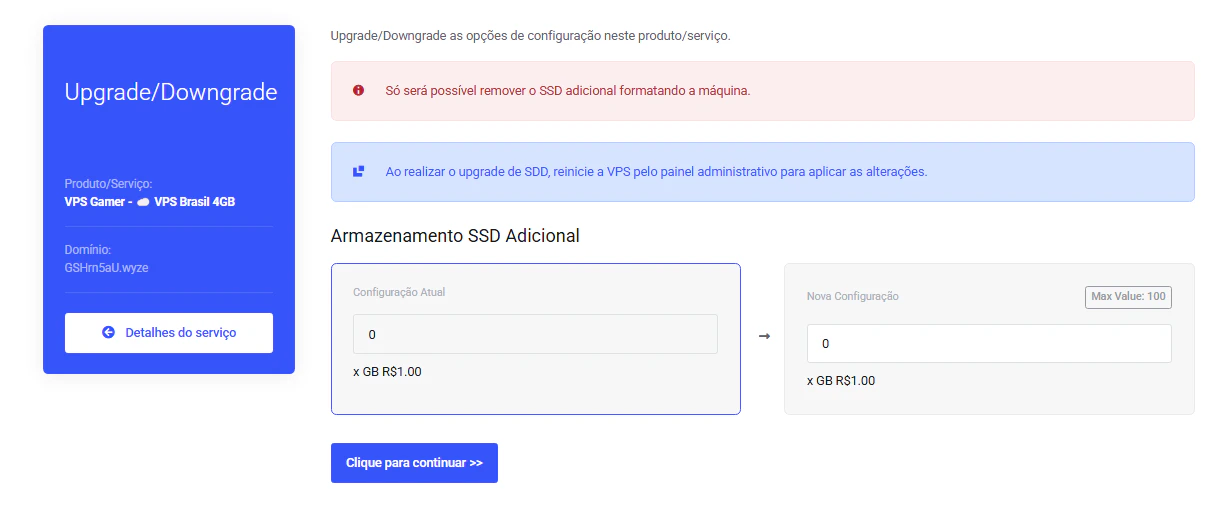 Painel de controle