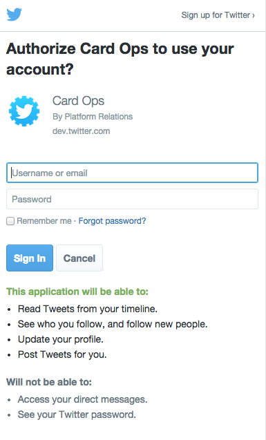 Mobile sign in flow