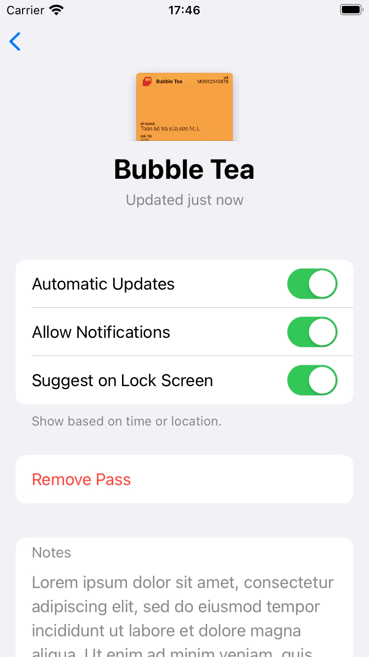 Apple Wallet Notification Permissions