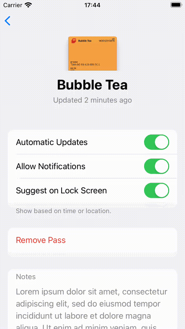 Apple Wallet Force Update