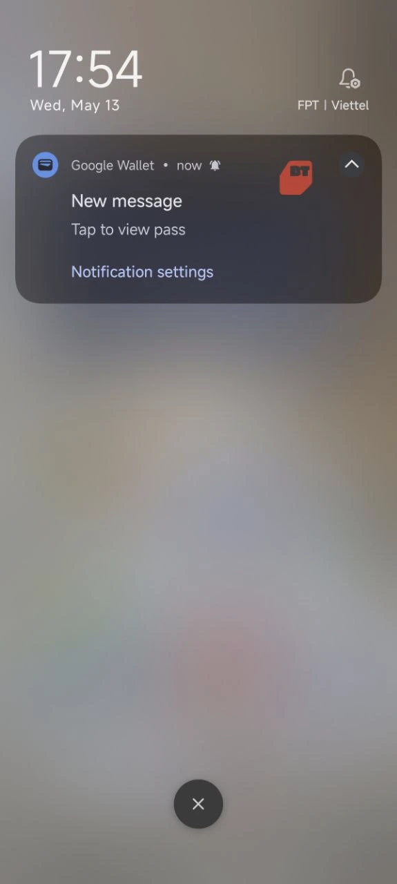 Google Wallet notification preview