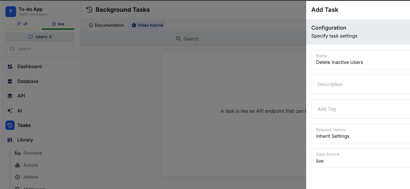 Background Tasks in Xano - Xano Documentation