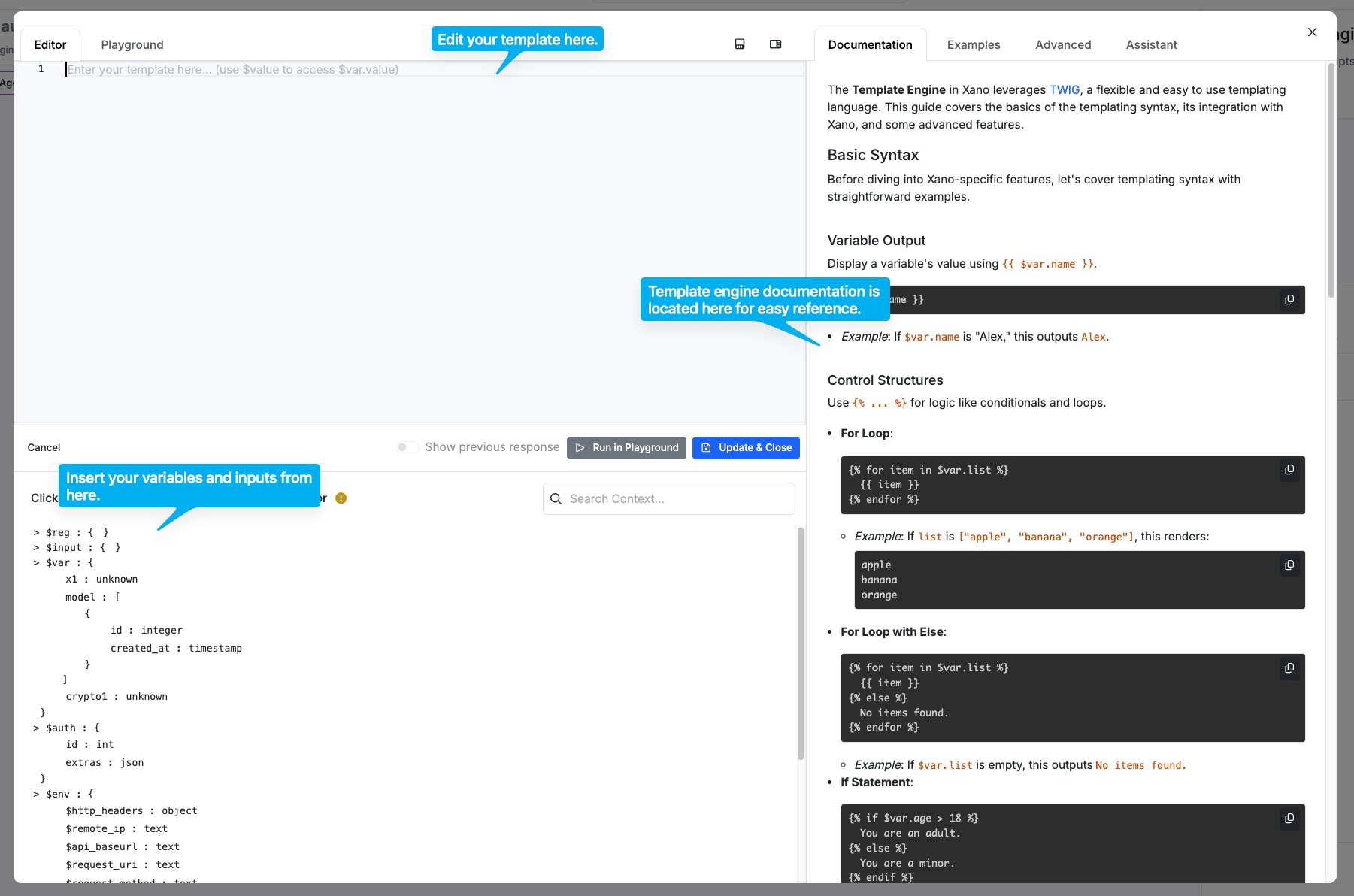Template Engine - Xano Documentation