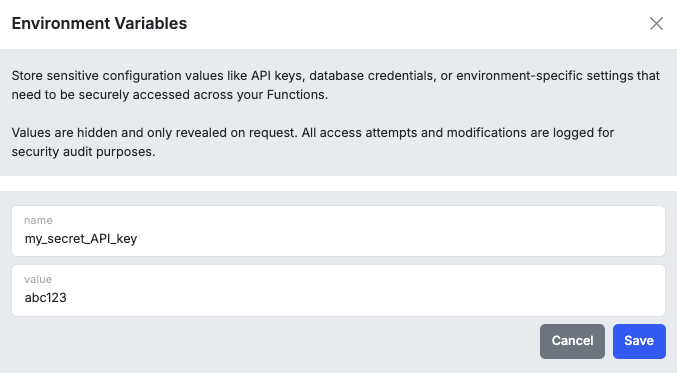 Environment Variables - Xano Documentation