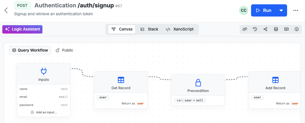 Building Visually - Xano Documentation