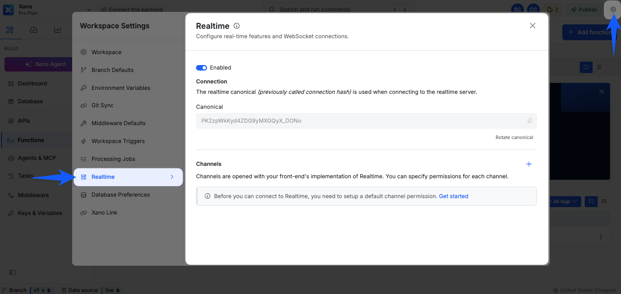 Realtime In Xano - Xano Documentation