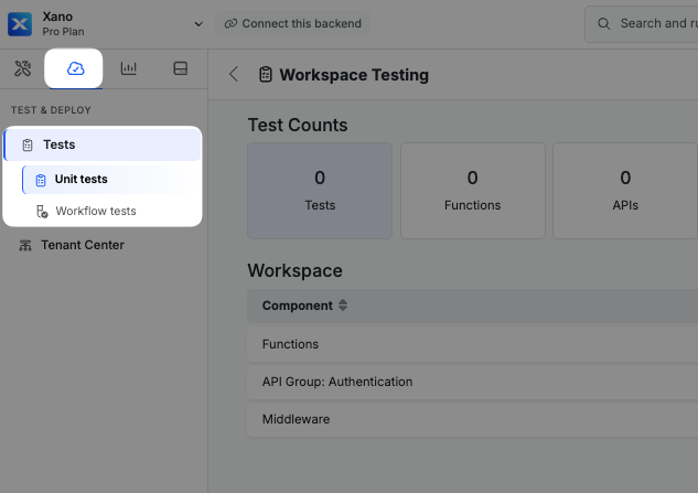 Test Suites - Xano Documentation