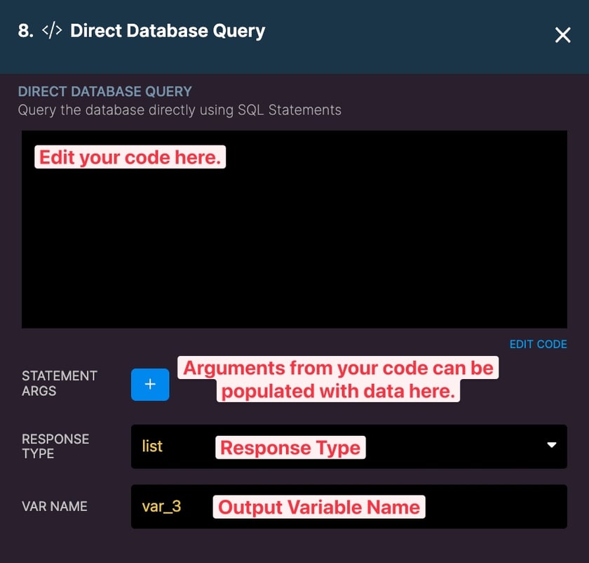Db Direct File Sample Direct Database Query - Xano Documentation